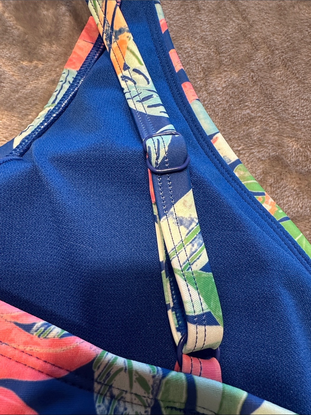 NWTS Members MarkTropical Floral Wrap 1-Piece Swimsuit Sz XL - Picture 8 of 12